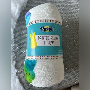 Peeps by Just Born Bunny Printed Throw Rainbow Peeps 50”x60” New